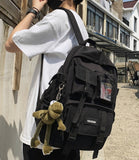 Gothslove Cool Black Backpacks for Men School Backpacks Nylon Waterproof Collegiate Backpacks for Teens Highschool