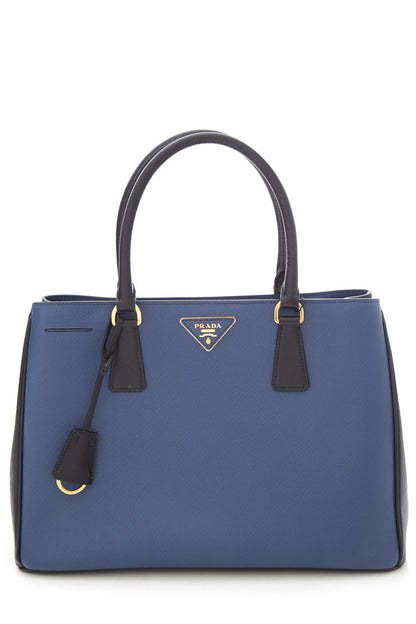 Prada Bi Color Black & Blue Galleria Saffiano Leather Handbag