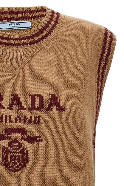 Prada Women Logo Intarsia Vest