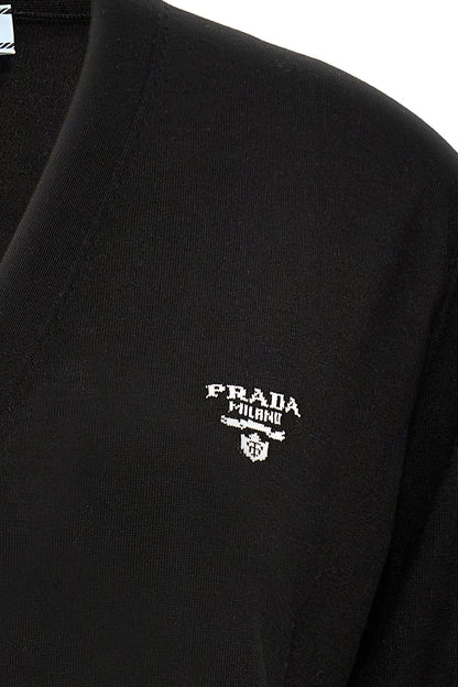 Prada Women Logo Intarsia Cardigan