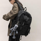 Gothslove Oxford Black Backpack for School Large Capacity Waterproof Backpack College Schoolbag for Teen Black Bookbags