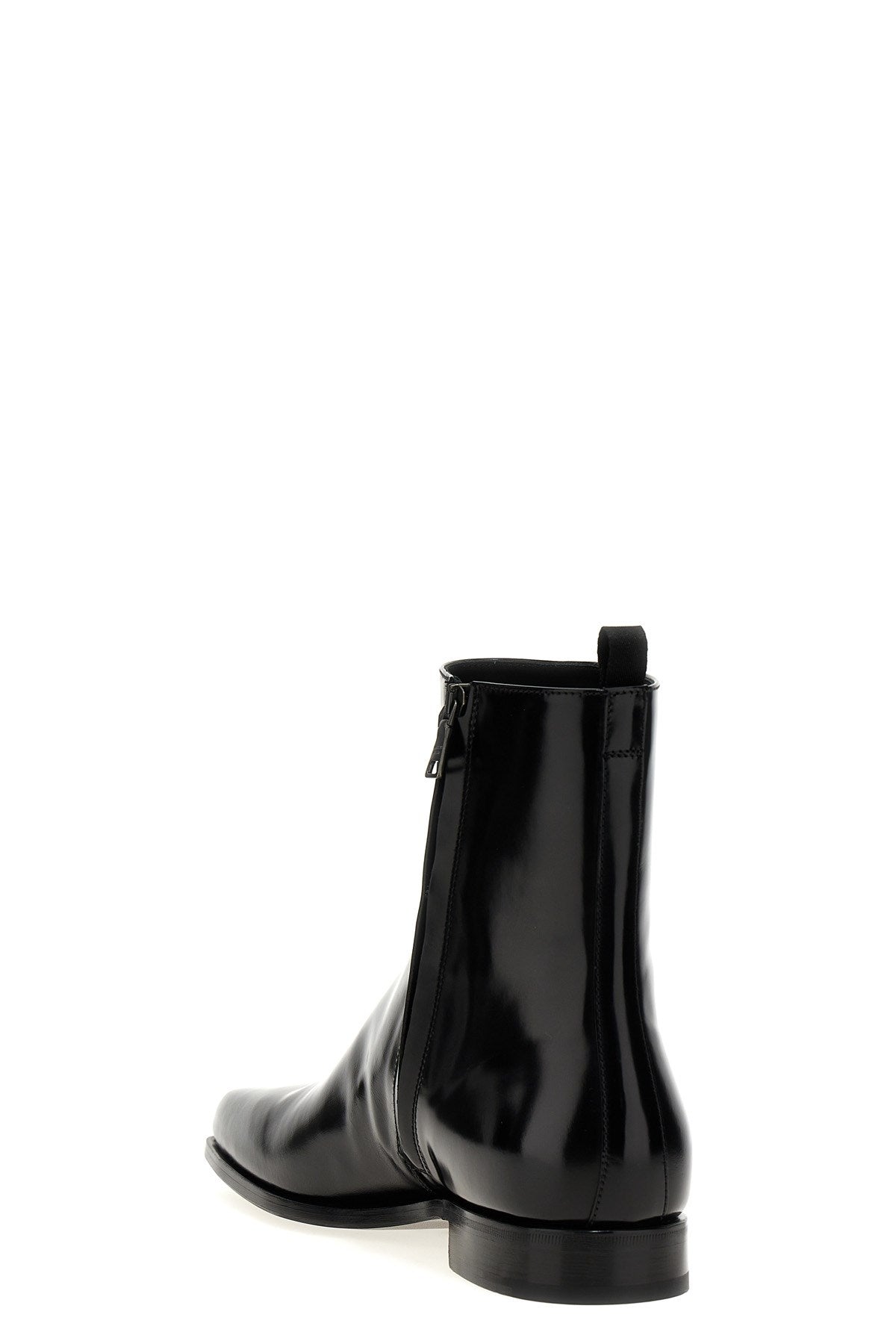 Prada Men Brushed Leather Chelsea Boots