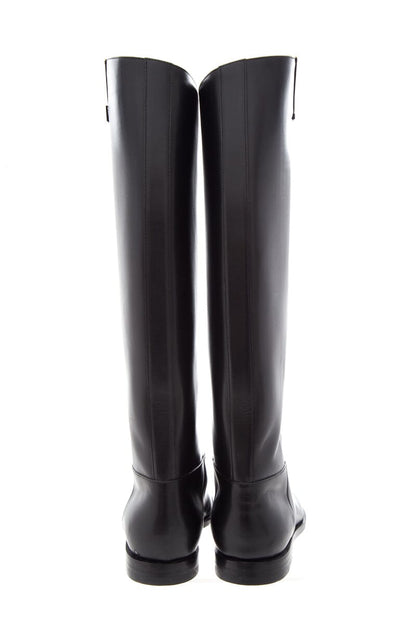 Louis Vuitton Black Leather Riding Boots SZ 35