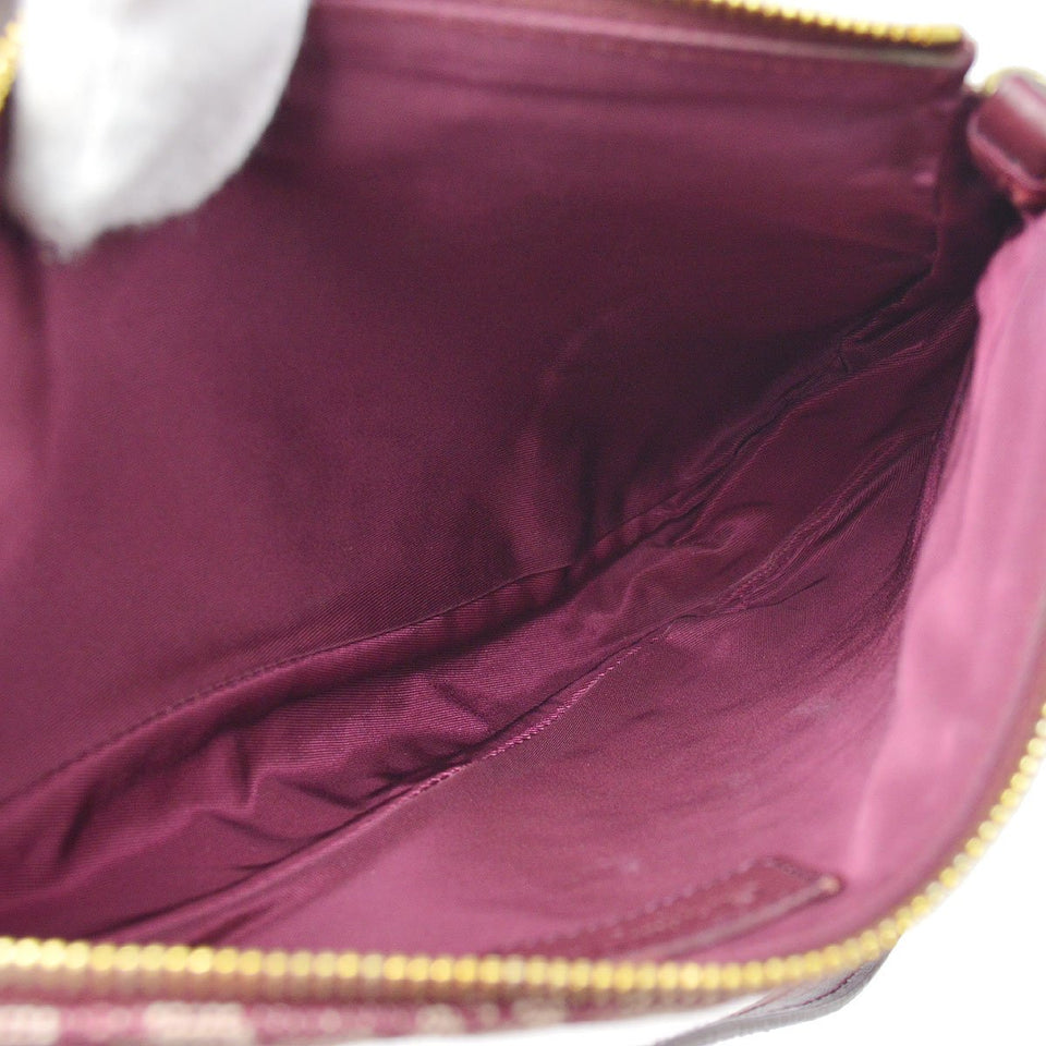Christian Dior 2002 Trotter Saddle Hand Bag Bordeaux ao31586