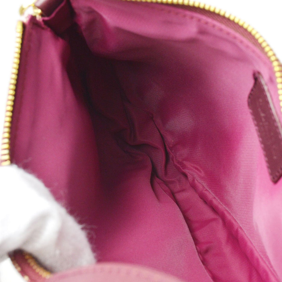 Christian Dior 2002 Trotter Pattern Saddle Hand Bag Bordeaux ao33199