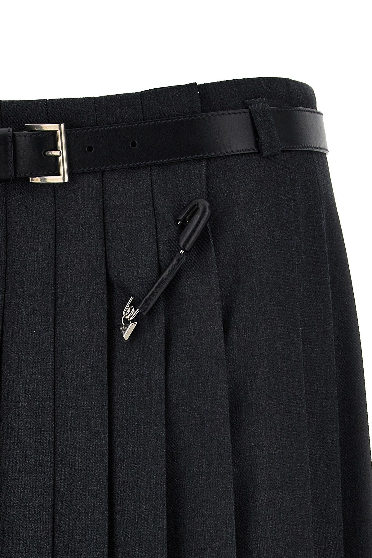 Prada Women Pleated Gabardine Skirt