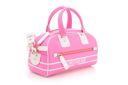 Christian Dior Cruise 2022 Vibe Pink & White Logo Handle Bag