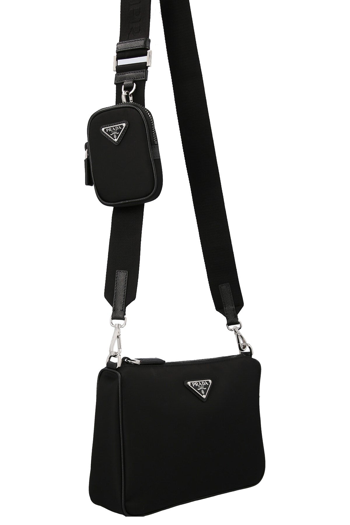 Prada Women Logo Nylon Crossbody Bag