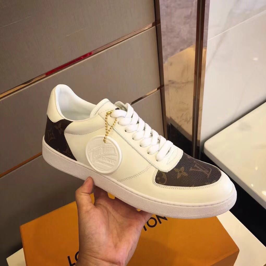 The Bags Vibe - Louis Vuitton Rivoli Low Brown White Sneaker