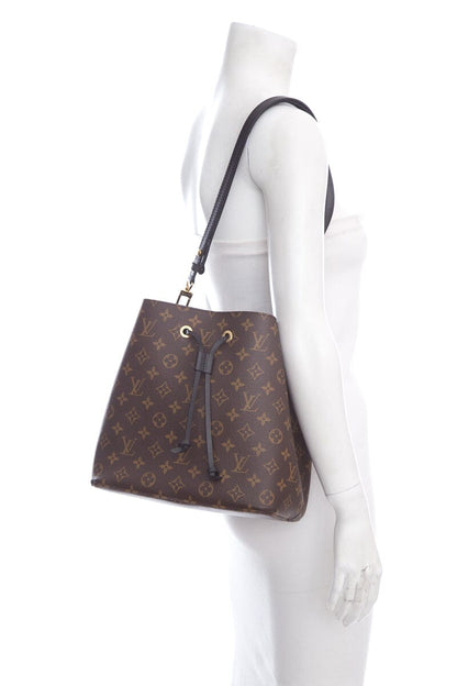 Louis Vuitton Black & Brown Monogram Neonoe Bucket Handbag