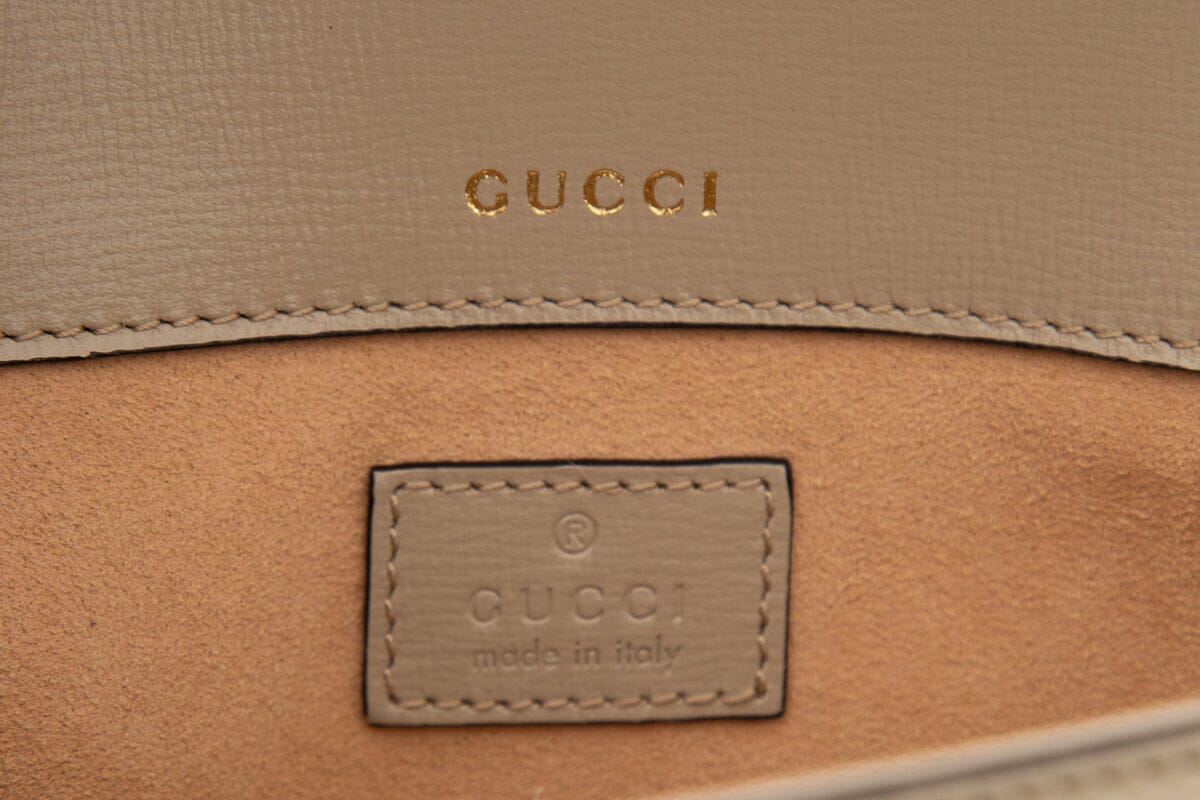 Gucci Taupe GG Horsebit Handbag