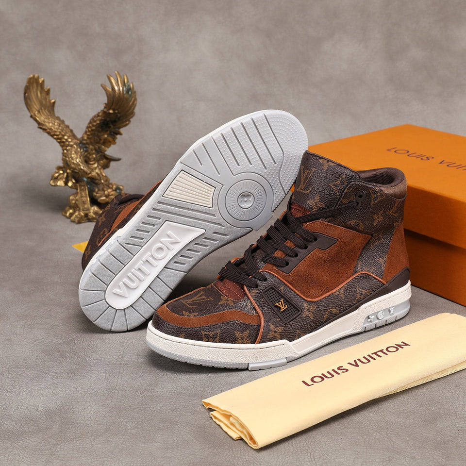 Barnes - Louis Vuitton Traners Inspired Brown Sneaker