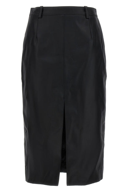 Saint Laurent Women Shiny Gabardine Skirt