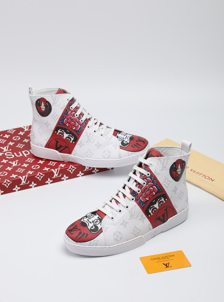 The Bags Vibe - Louis Vuitton Stellar Trainer Boot White Red Sneaker