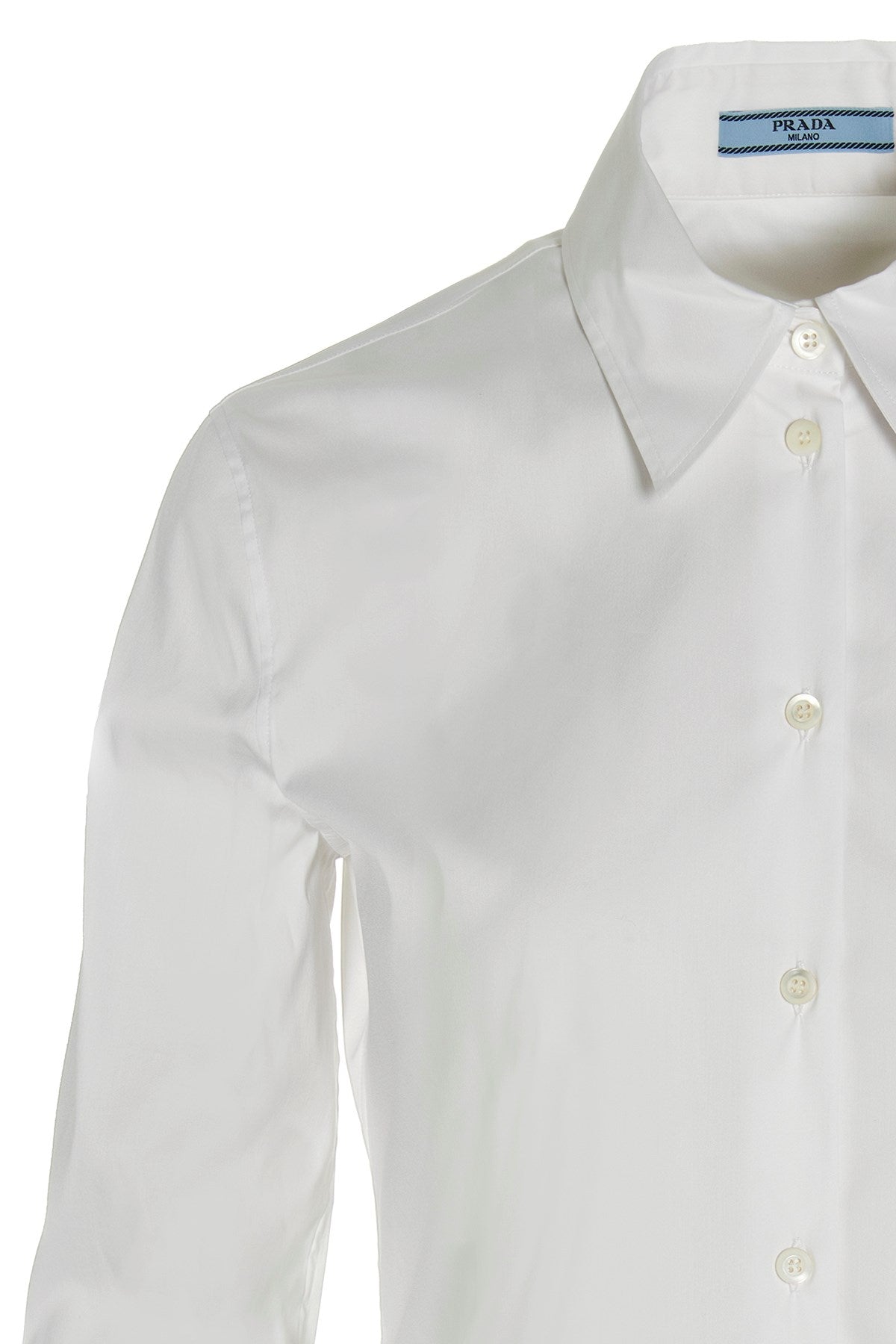 Prada Women Poplin Logo Shirt