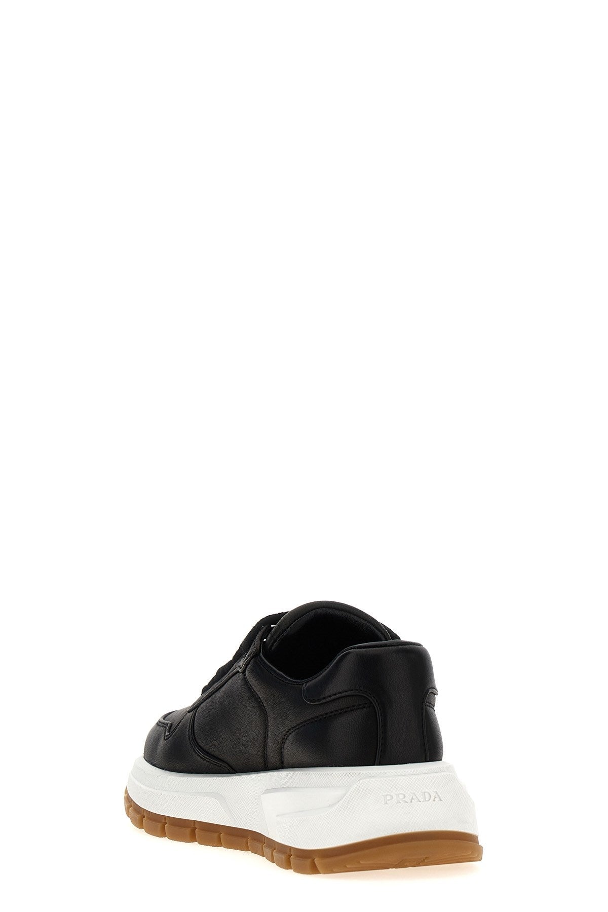 Prada Women Logo Leather Sneakers