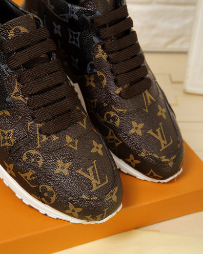 The Bags Vibe - Louis Vuitton LWnogram Denim Brown Sneaker