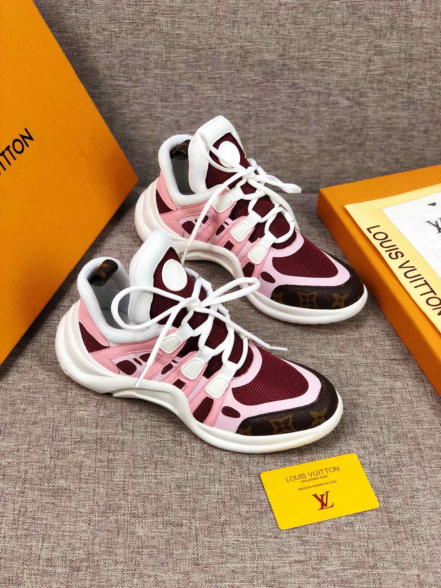 The Bags Vibe - Louis Vuitton Archlight Pink Brown Sneaker