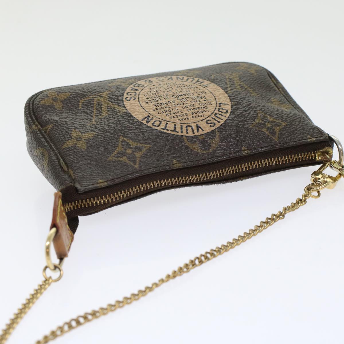 LOUIS VUITTON Monogram T&B Mini Pochette Accessoires Pouch M60153 LV Auth bs6287