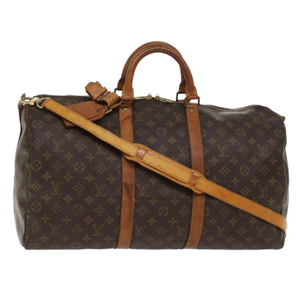 LOUIS VUITTON Monogram Keepall Bandouliere 50 Boston Bag M41416 LV Auth bs7041