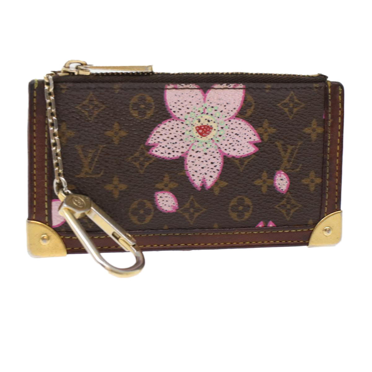 LOUIS VUITTON Monogram Cherry Blossom Pochette Cles Coin Purse M92015 LV bs7049