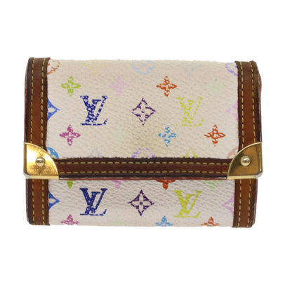 LOUIS VUITTON Monogram Multicolor Porte Monnaie Plat White M92657 LV Auth bs7067