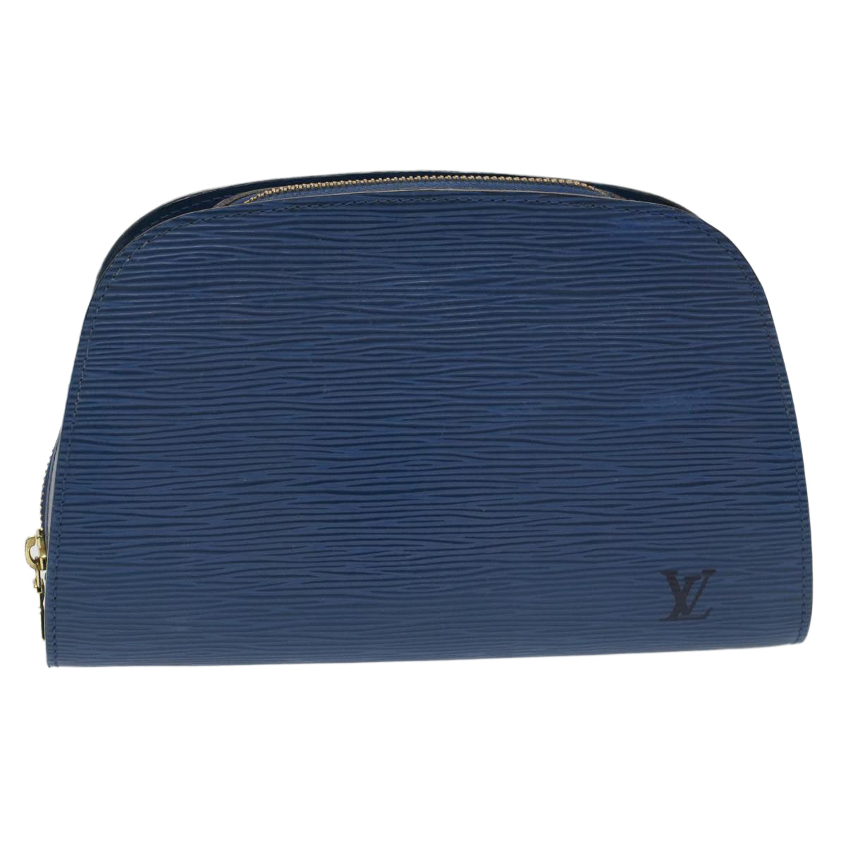 LOUIS VUITTON Epi Dauphine MM Pouch Blue LV Auth bs7245