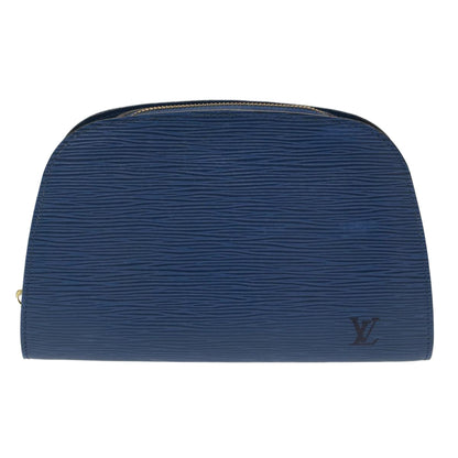 LOUIS VUITTON Epi Dauphine MM Pouch Blue LV Auth bs7245