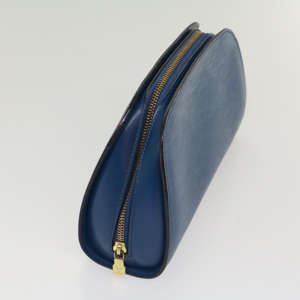 LOUIS VUITTON Epi Dauphine MM Pouch Blue LV Auth bs7245