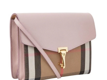 BURBERRY Macken Leather and House Check Crossbody Bag