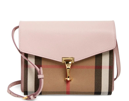 BURBERRY Macken Leather and House Check Crossbody Bag