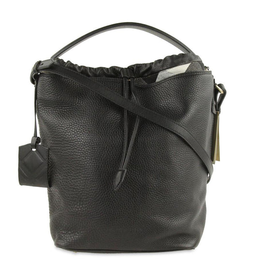 Burberry Medium Ashby Black Leather Hobo Bag