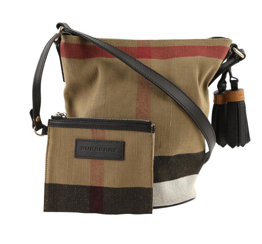 Burberry Mini Ashby Black Canvas Cross Body Bag