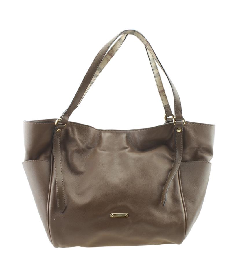 Burberry Panels Small Canterbury Brown Leather Tote