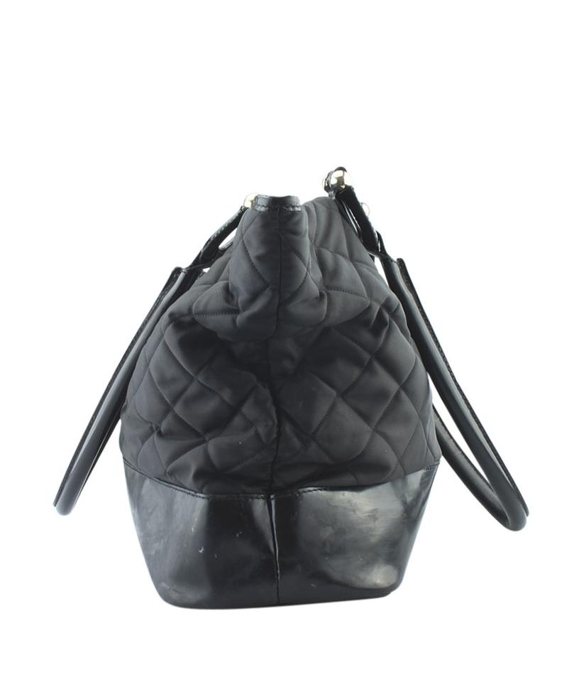 Burberry Quilted Leather Black Canvas Tote