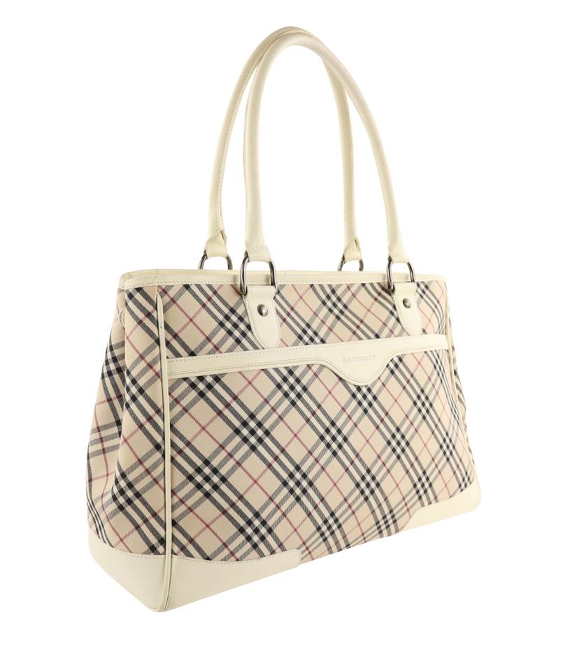 Burberry Shoulder Bag Beige Canvas Tote