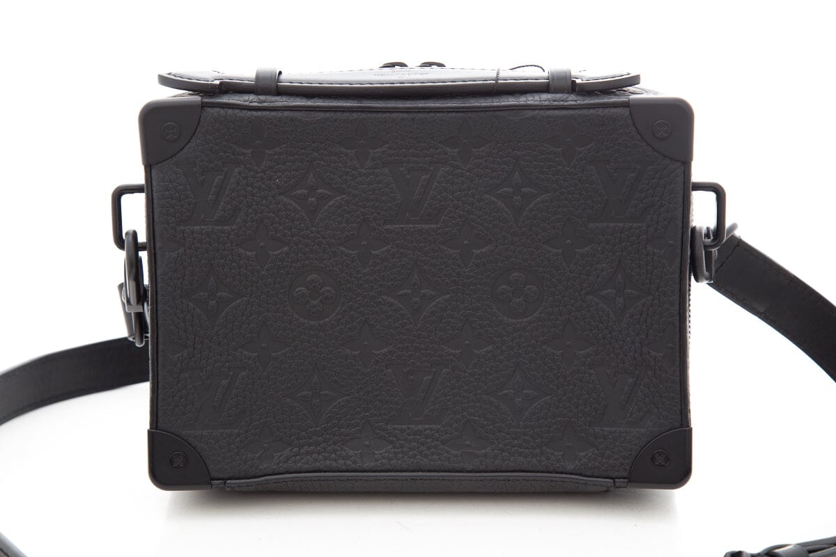 Louis Vuitton Black Embossed Handle Soft Trunk Handbag