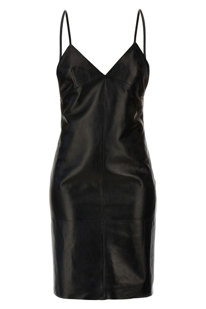 Saint Laurent Women Leather Slip Dress