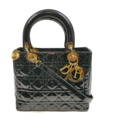 Christian Dior Black Enamel Hand Bag