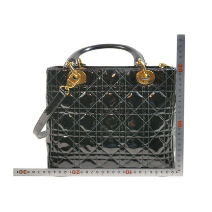 Christian Dior Black Enamel Hand Bag