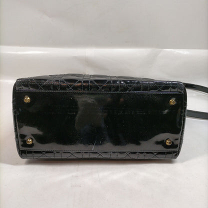 Christian Dior Black Enamel Hand Bag