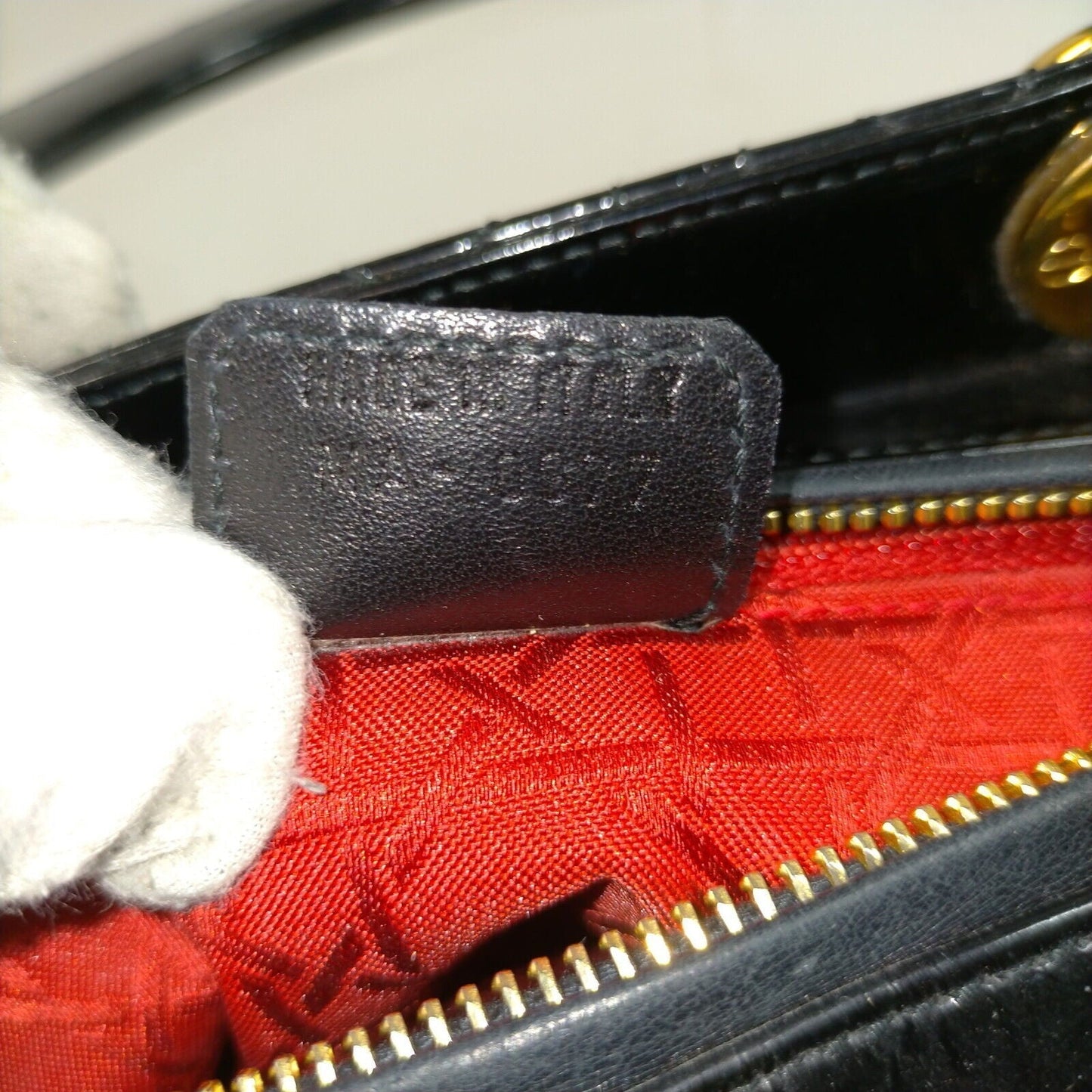 Christian Dior Black Enamel Hand Bag