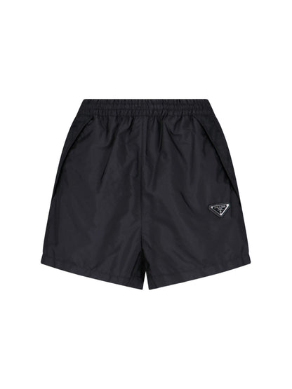 Prada Women Logo Jogger Shorts