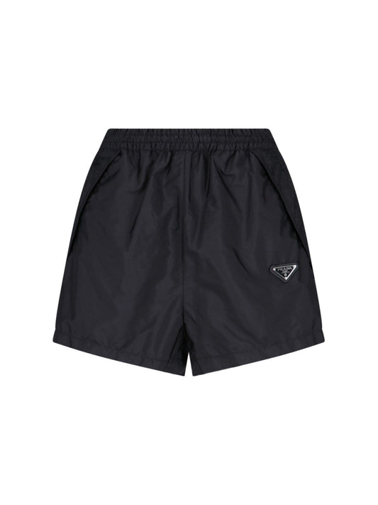 Prada Women Logo Jogger Shorts