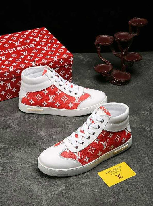 The Bags Vibe - Louis Vuitton HIgh Top White Red Sneaker