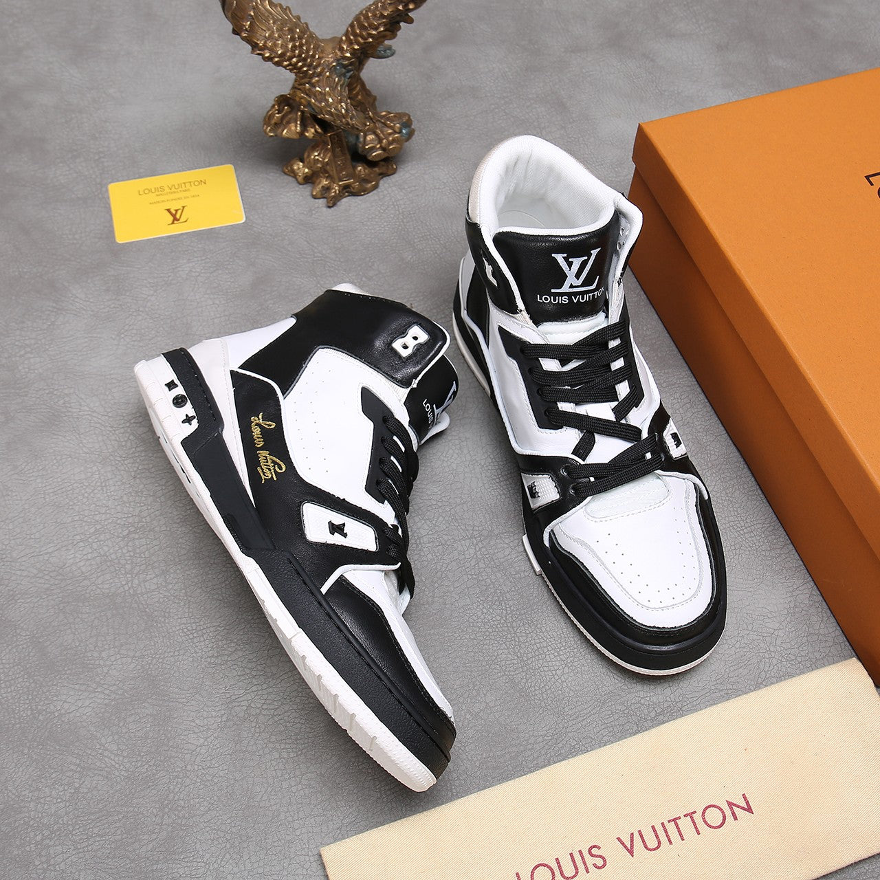 The Bags Vibe - Louis Vuitton Traners Inspired White Black Sneaker