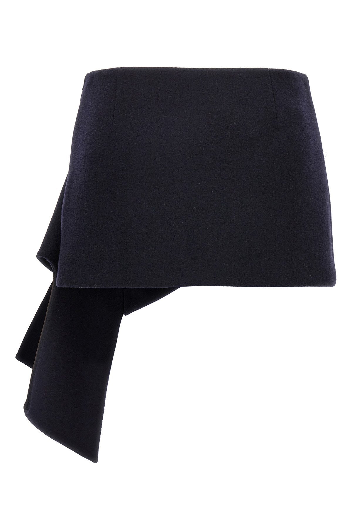 Prada Women Midnight Blue Wool Blend Mini Skirt