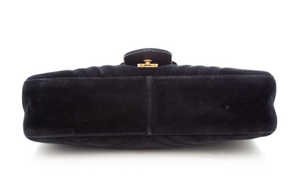 Gucci Black Velvet Marmont Handbag