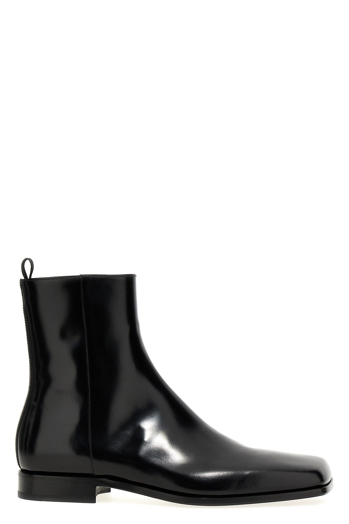 Prada Men Brushed Leather Chelsea Boots