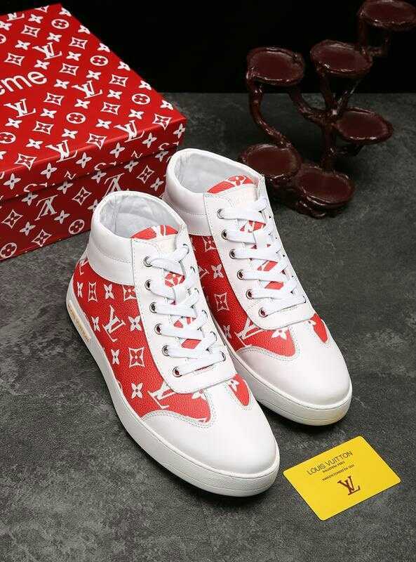 The Bags Vibe - Louis Vuitton HIgh Top White Red Sneaker